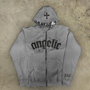 Stylish personalized zipper monogram hoodie