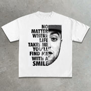 Rap star singer print T-shirt