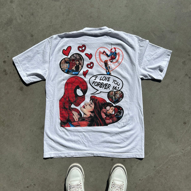 Spiderman print short-sleeved T-shirt