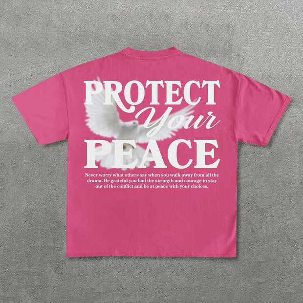 Protect Your Peace Print Short Sleeve T-Shirt