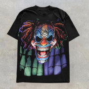 Personalized Street Style Clown Print Crew Neck Casual T-Shirt