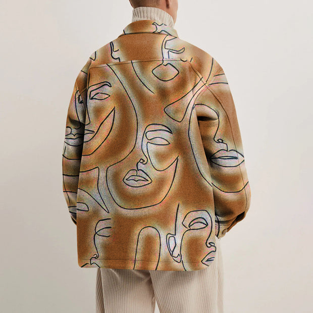 Gradient personality pattern retro lapel jacket