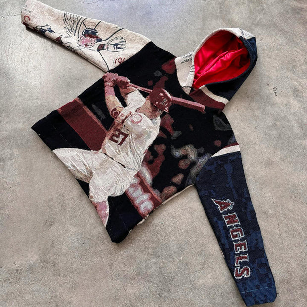 Casual Vintage Baseball Tapestry Hoodie