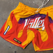 Flame Patch Basketball Mesh Shorts