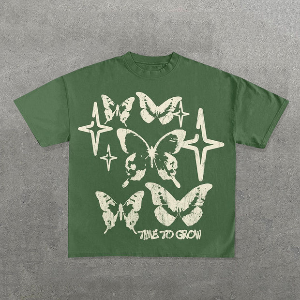Butterfly Mix Print Short Sleeve T-Shirt
