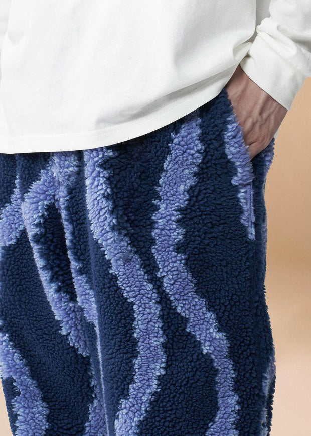 Vintage Line Pattern Sherpa Trousers
