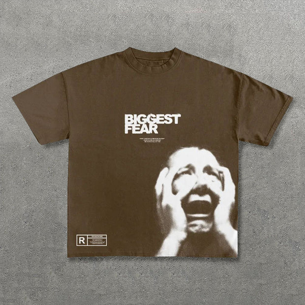 Biggreat Fear Print Short Sleeve T-Shirt
