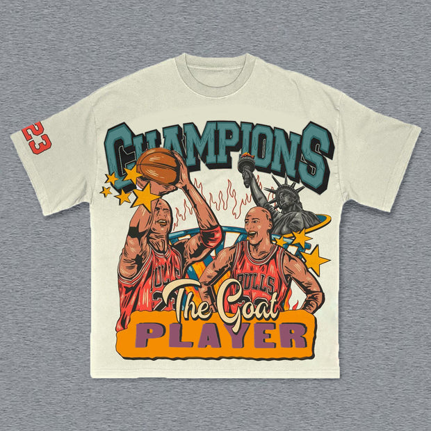 Personalized Punk Basketball Print Short Sleeve T-Shirt