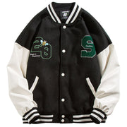 Embroidered couple sports jacket oversize casual jacket