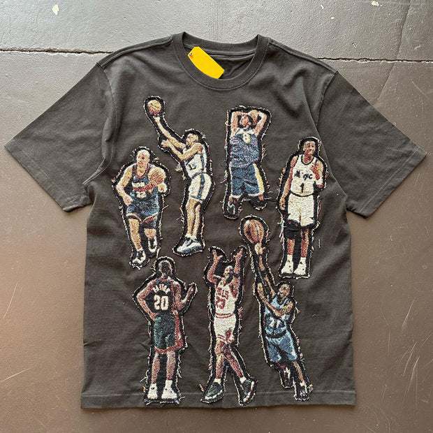 Fashionable and personalized retro athlete graphic T-shirt