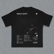 Travis Scott Utopia Print Short Sleeve T-shirt
