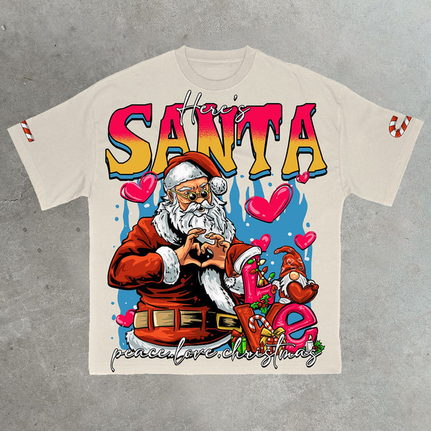 Love Santa Claus Casual Street T-Shirt