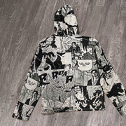 casual hoodie with cloud pattern print