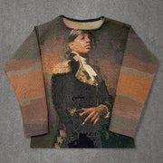 Vintage Fashion Printed Tapestry Sweatshirt