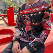Trendy brand personalized basketball pattern tapestry sweatshirt