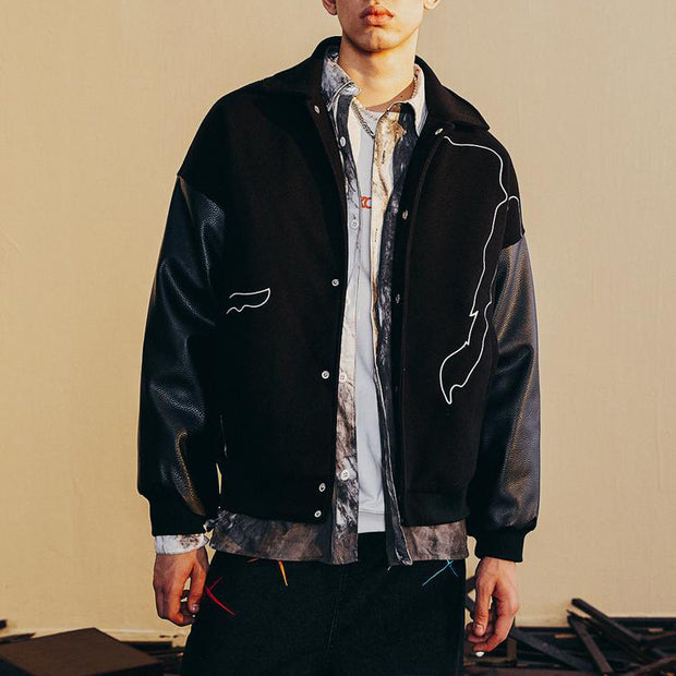 Fashion street style personality printed jacket