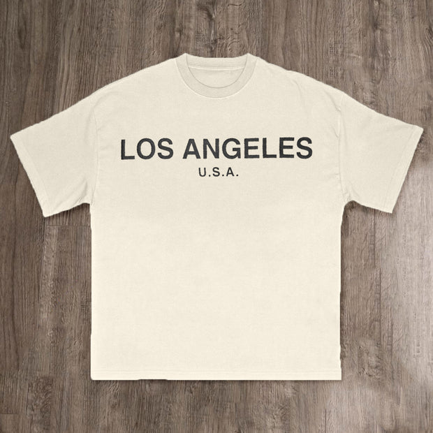 Los Angeles USA Print Short Sleeve T-Shirt