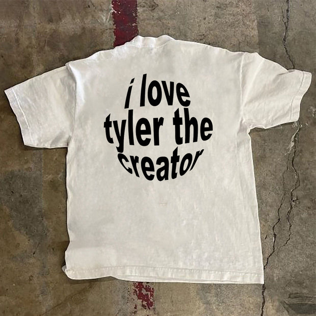 I Love Tyler The Creator Print Short Sleeve T-Shirt