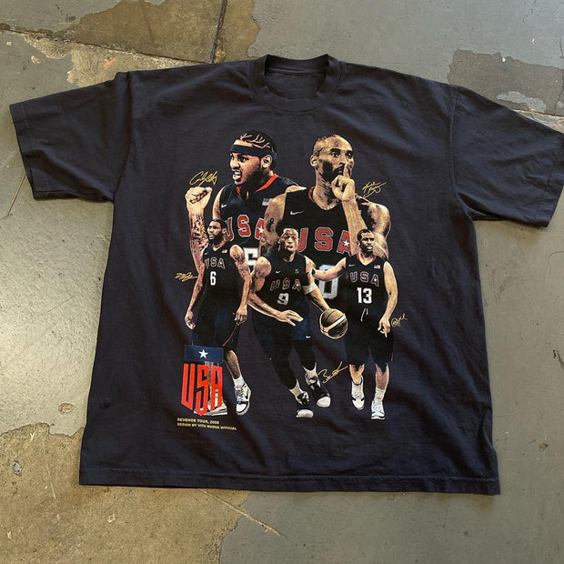 USA Casual Street Basketball T-Shirt