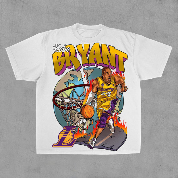 Stylish Preppy Basketball Print T-Shirt