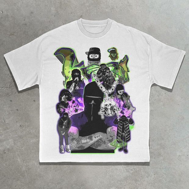 Masked rap star print T-shirt