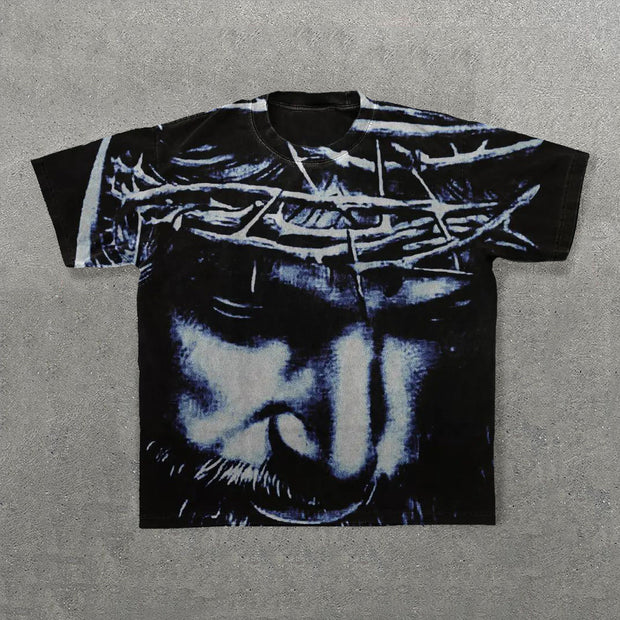 Jesus Print Short Sleeve T-Shirt