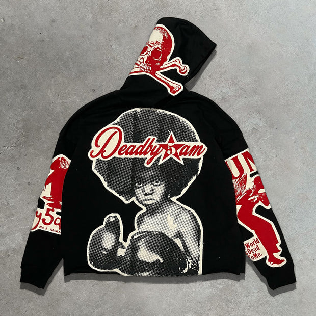 Boxer patch print Hoodie