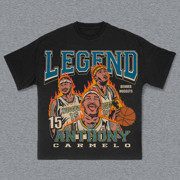 Basketball Legend Print Short Sleeve T-Shirt