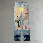 Retro Art Casual Fashion Jeans