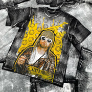 Hip-hop rock Kurt Cobain star printed T-shirt