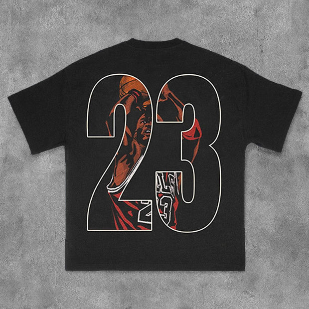 Personalized No. 23 Basketball Player Print Short Sleeve T-Shirt