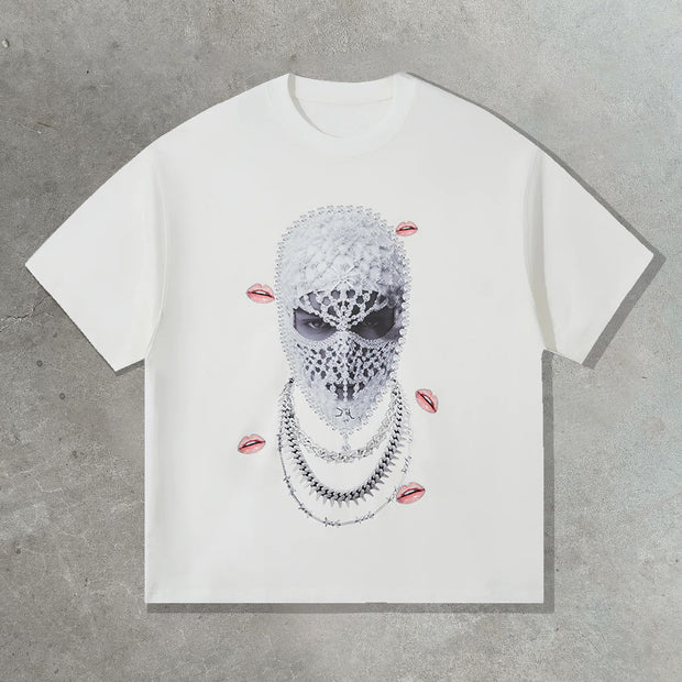 Gemstone hooded printed cotton T-shirt