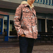 Street style fashion print retro flannel jacket