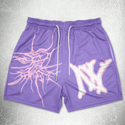 Retro hip-hop trendy brand printed sports shorts