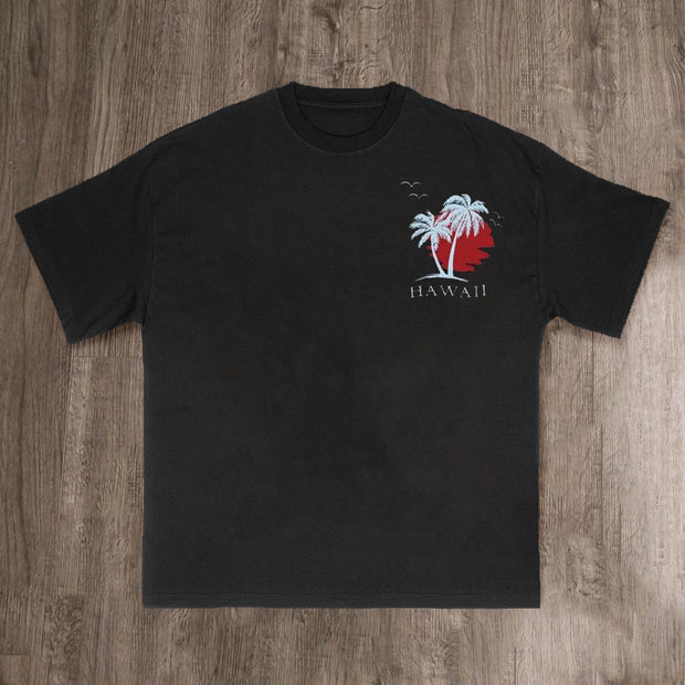 Hawaii Print Short Sleeve T-Shirt