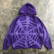 Personalized Spider Web Print Long Sleeve Hoodies