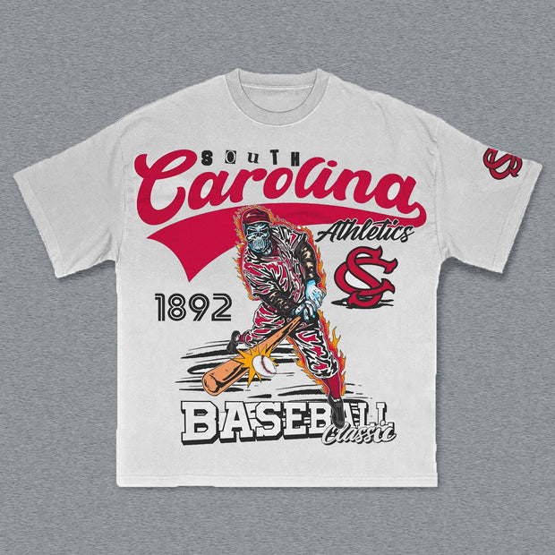 Baseball Classic Print Short Sleeve T-shirt
