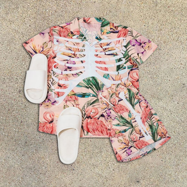 Floral Skull Resort Short Sleeve Shirt Set