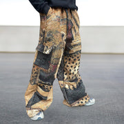 Fashion brand printed casual tapestry trousers