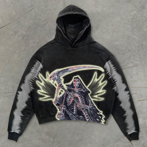 Retro street print trendy hoodie