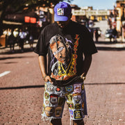 Rap star singer printed T-shirt