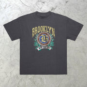 Tide brand printed retro street T-shirt
