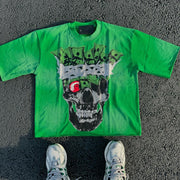 Skull Money Print Short Sleeve T-Shirt