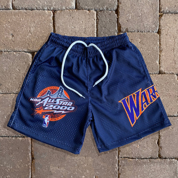 Warriors Print Mesh Shorts