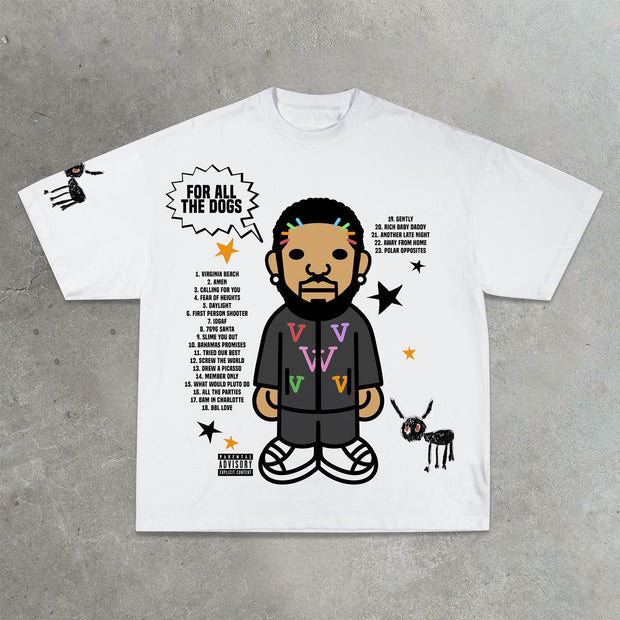 Decra rap print cotton T-shirt