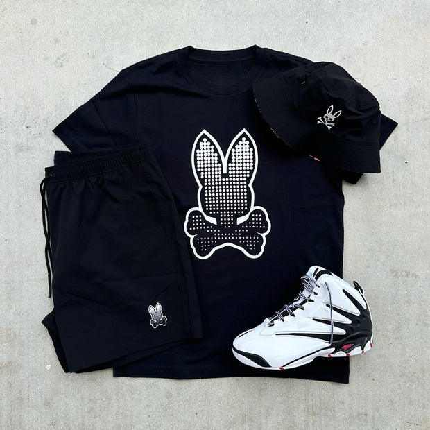 Casual bunny print crewneck T-shirt set
