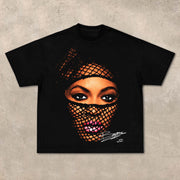 Big face singer star Beyonce printed T-shirt