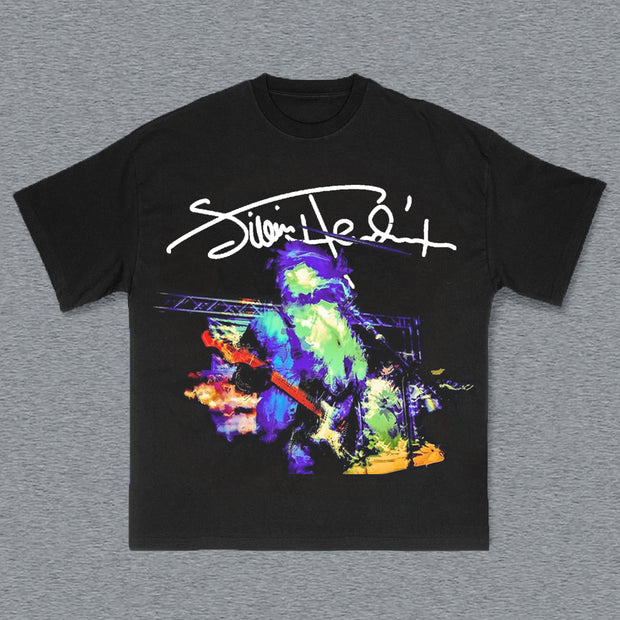Jimi Hendrix Guitarist Print Short Sleeve T-Shirt
