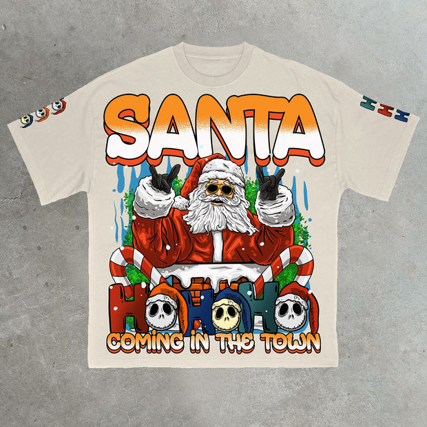 Santa Town Casual Street Cotton T-Shirt