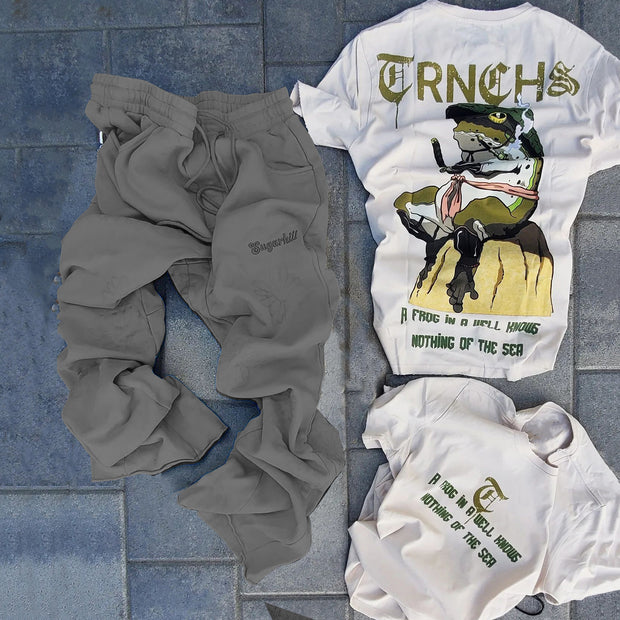Frog T-shirt and trousers two-piece set
